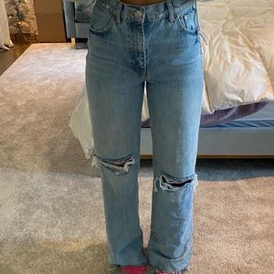 Zara wide leg high rise jeans